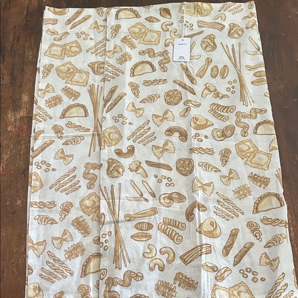 Urban Outfitters Other - Urban Outfitters Cream and Brown Pasta Print Cafe Curtains